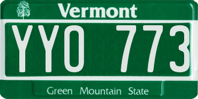VT license plate YYO773
