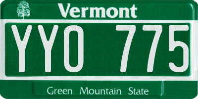 VT license plate YYO775