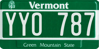 VT license plate YYO787