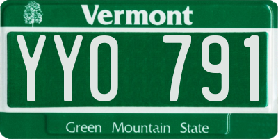 VT license plate YYO791
