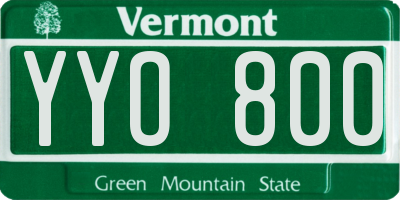 VT license plate YYO800