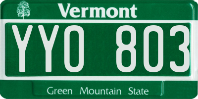 VT license plate YYO803