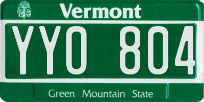 VT license plate YYO804