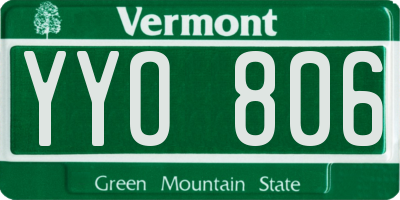 VT license plate YYO806