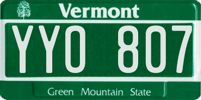 VT license plate YYO807