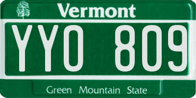 VT license plate YYO809