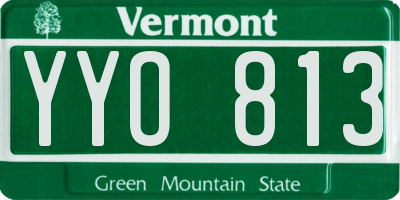 VT license plate YYO813