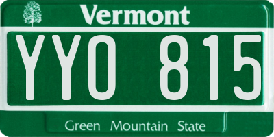 VT license plate YYO815