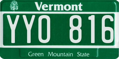VT license plate YYO816