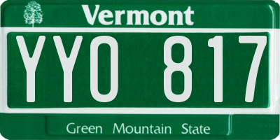 VT license plate YYO817