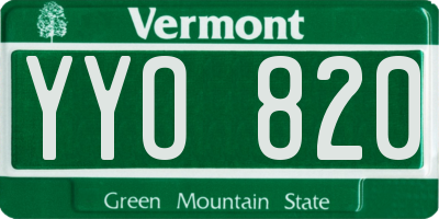 VT license plate YYO820