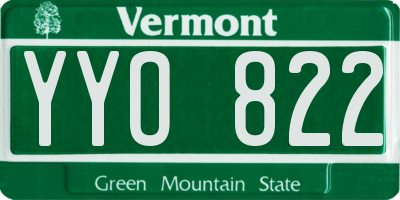 VT license plate YYO822