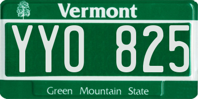 VT license plate YYO825