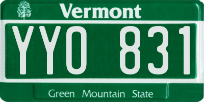 VT license plate YYO831