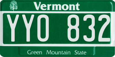 VT license plate YYO832