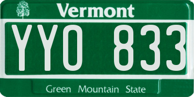 VT license plate YYO833