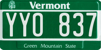 VT license plate YYO837