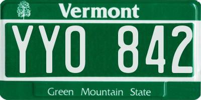 VT license plate YYO842