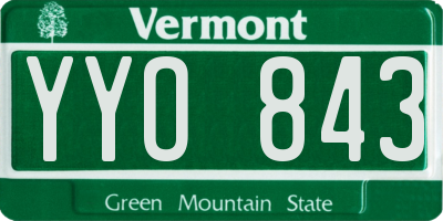 VT license plate YYO843