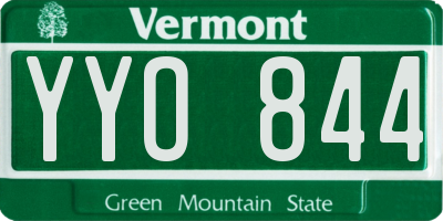 VT license plate YYO844
