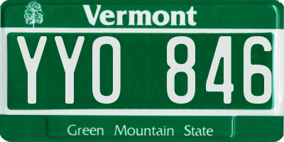 VT license plate YYO846
