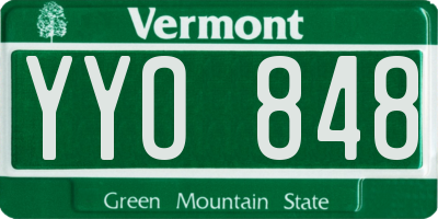 VT license plate YYO848
