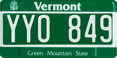 VT license plate YYO849