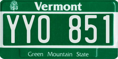 VT license plate YYO851