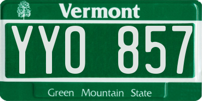 VT license plate YYO857