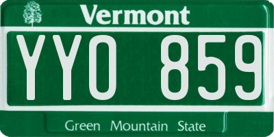 VT license plate YYO859