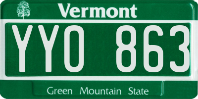VT license plate YYO863
