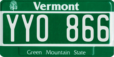 VT license plate YYO866