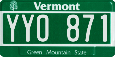 VT license plate YYO871
