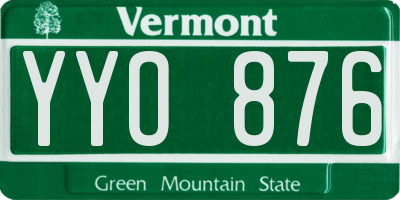 VT license plate YYO876