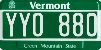 VT license plate YYO880