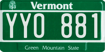 VT license plate YYO881