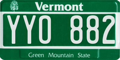 VT license plate YYO882