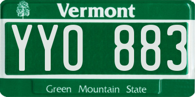 VT license plate YYO883