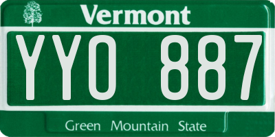 VT license plate YYO887