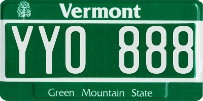 VT license plate YYO888