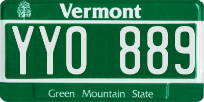 VT license plate YYO889