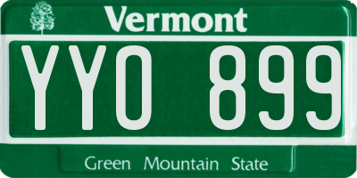 VT license plate YYO899