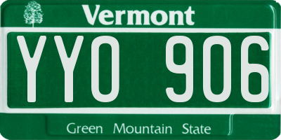 VT license plate YYO906
