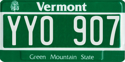 VT license plate YYO907