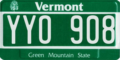 VT license plate YYO908