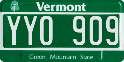 VT license plate YYO909