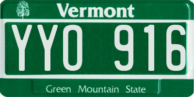 VT license plate YYO916