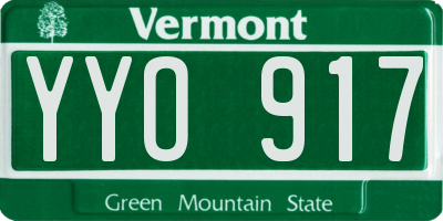 VT license plate YYO917