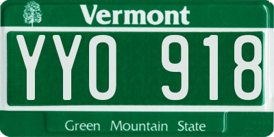 VT license plate YYO918