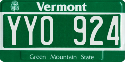 VT license plate YYO924